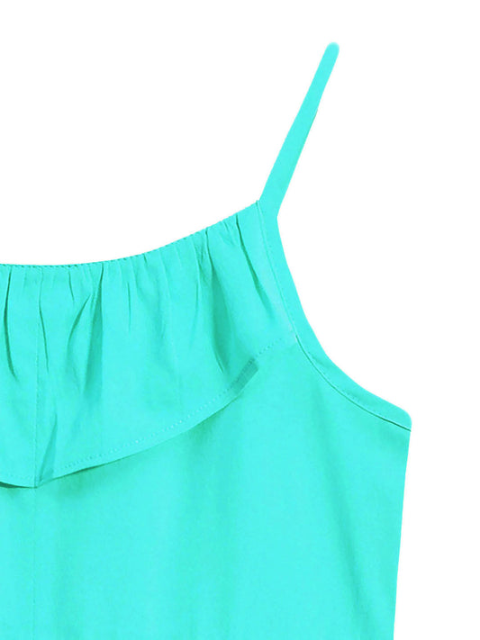 Girls Ruffle Neck Dress