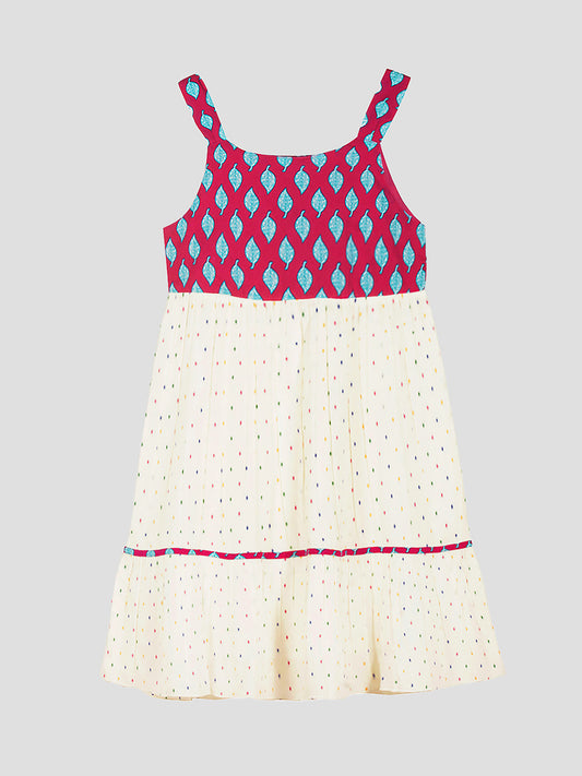 Girls Ethnic Colors Cotton Dress