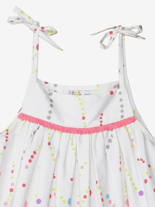 Girls Shoulder Strap Cotton Dress