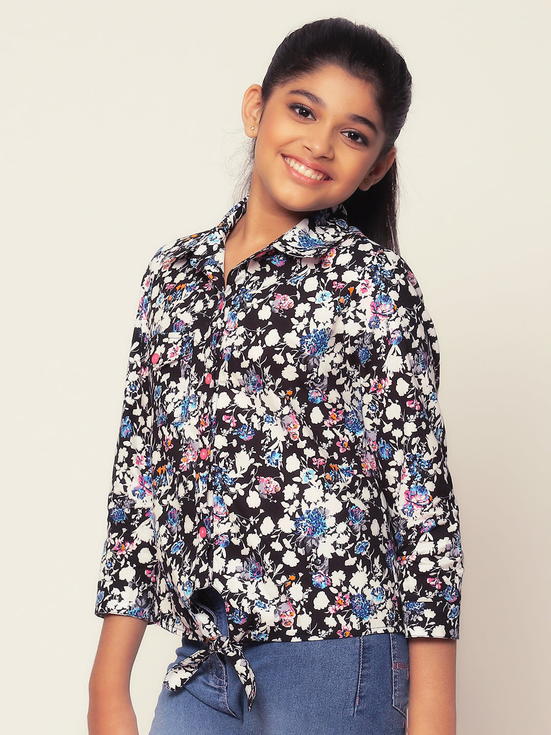 Girls Shirt Style Cotton Top