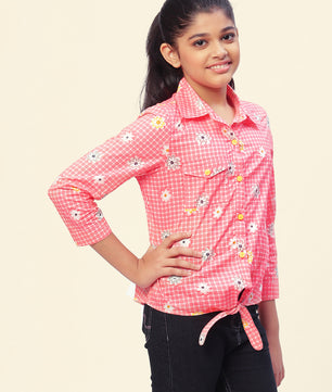 Girls Shirt Style Cotton Top