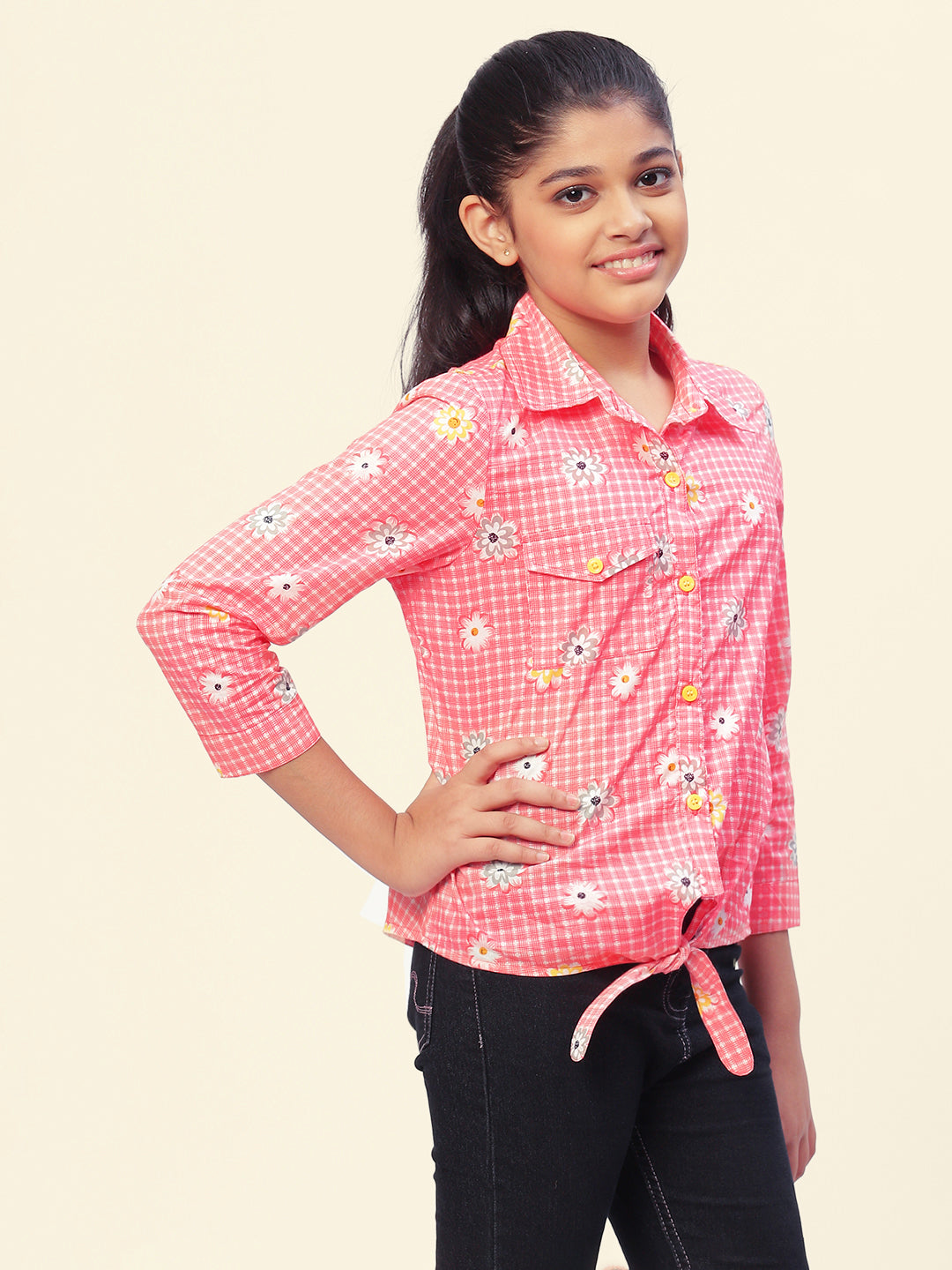 Girls Shirt Style Cotton Top
