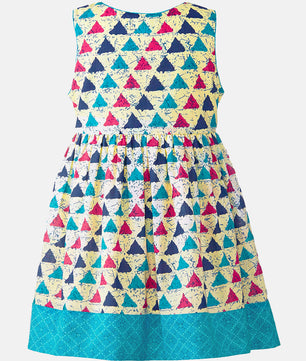 Girls Ethnic Print Cotton Dress