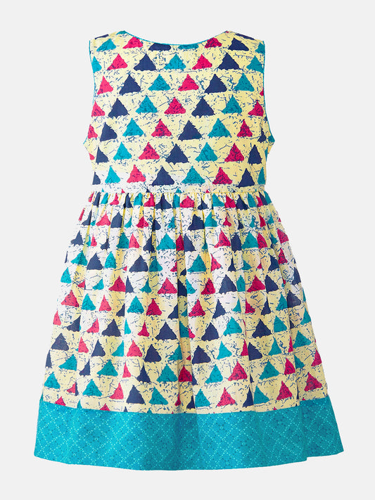 Girls Ethnic Print Cotton Dress