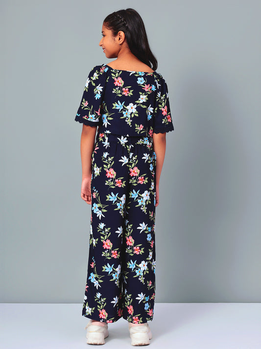 Girls Printed Rayon Top and Palazzo Set