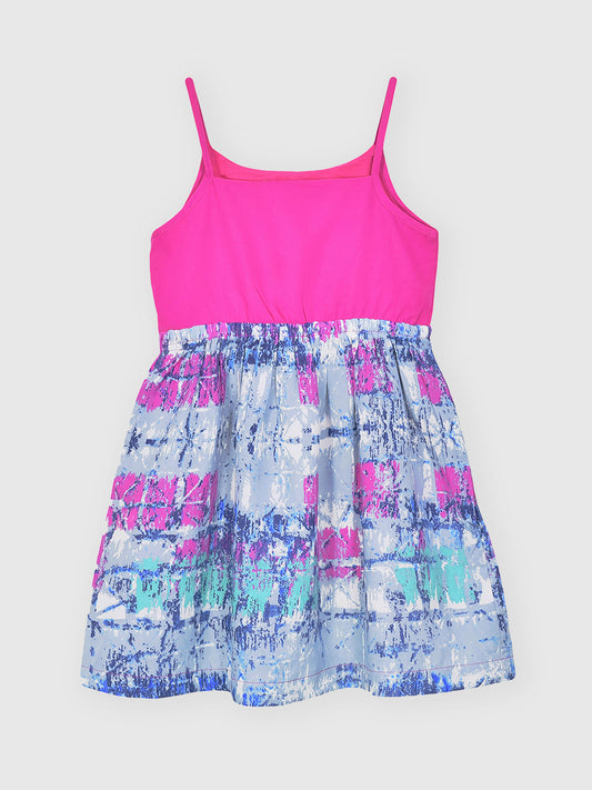 Girls Ruffle Neck Dress