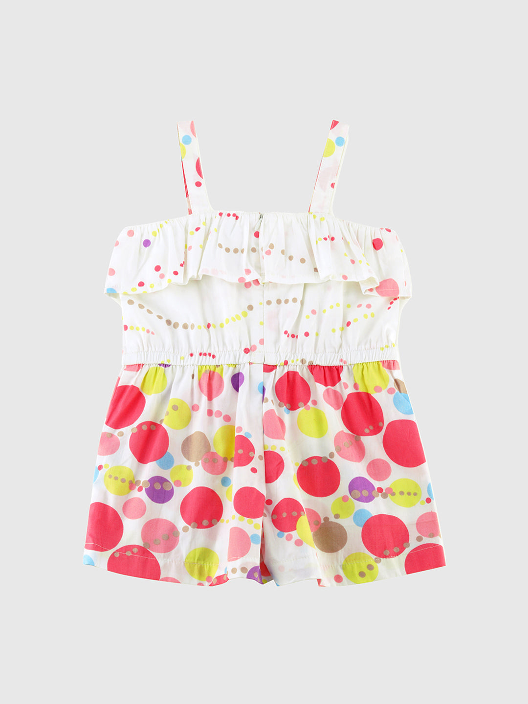 Girls Bubble Print Cotton Romper