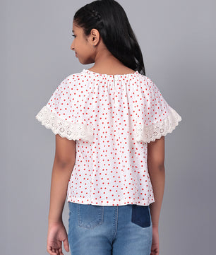 Girls Polka Dotted Rayon Top