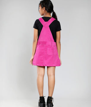 Girls Corduroy Pinafore Dress in Lilac Color