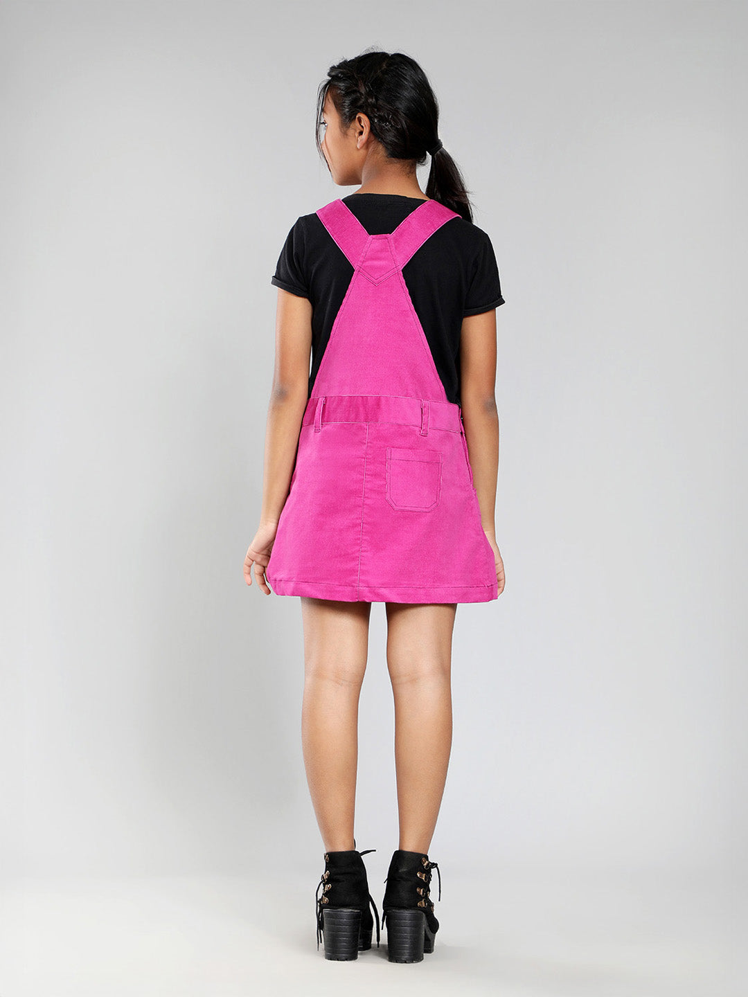 Girls Corduroy Pinafore Dress in Lilac Color