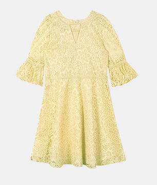 Girls Golden Lace Dress