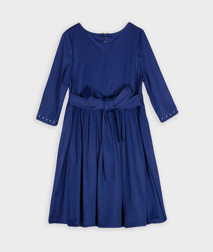 Girls Navy Blue Long Sleeves Dress