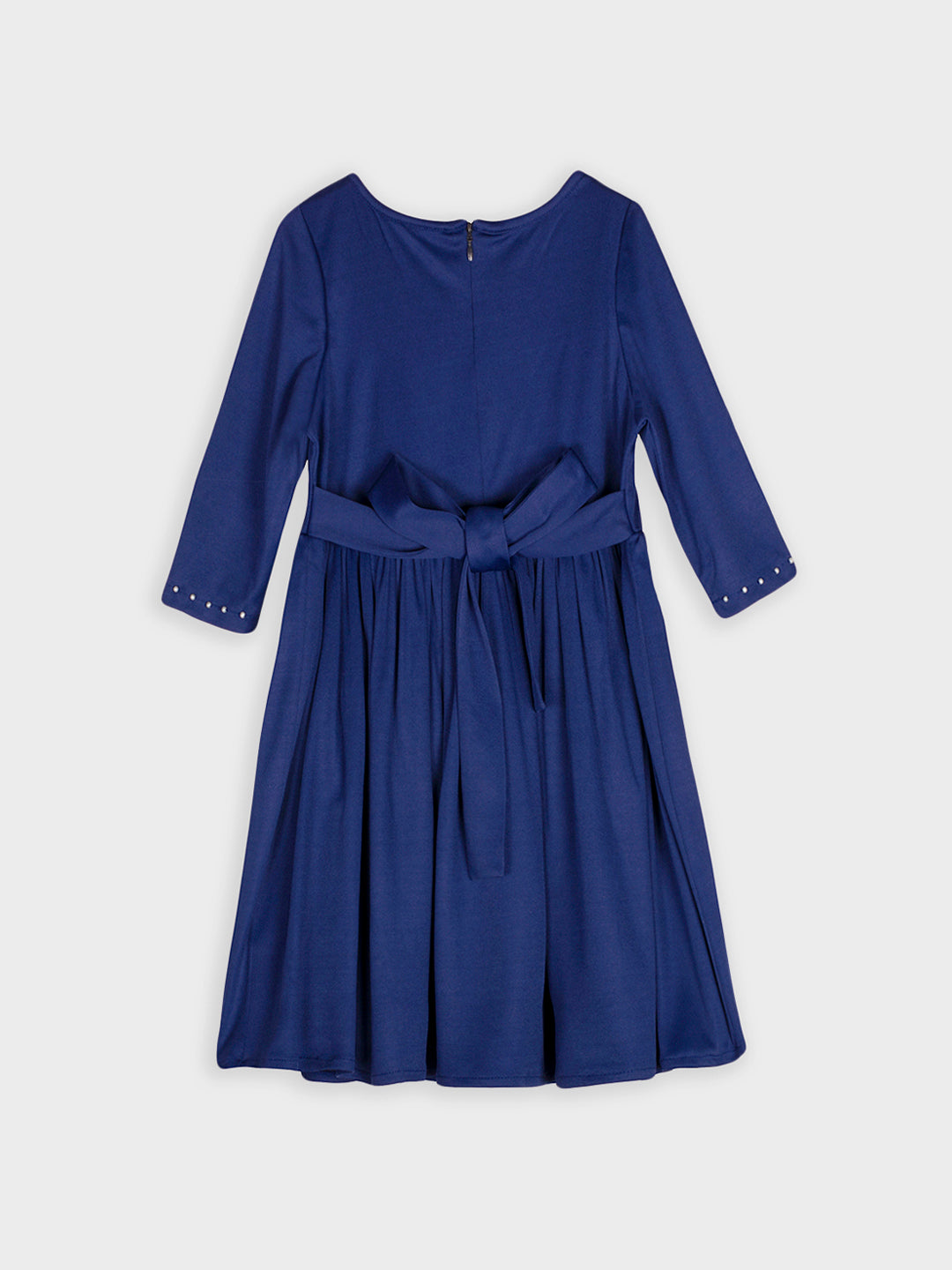 Girls Navy Blue Long Sleeves Dress