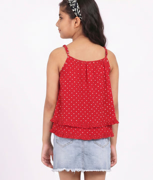 Girls Red Polka Dot Top