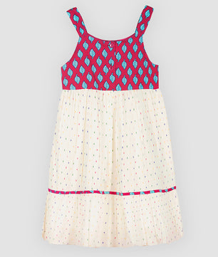 Girls Ethnic Colors Cotton Dress