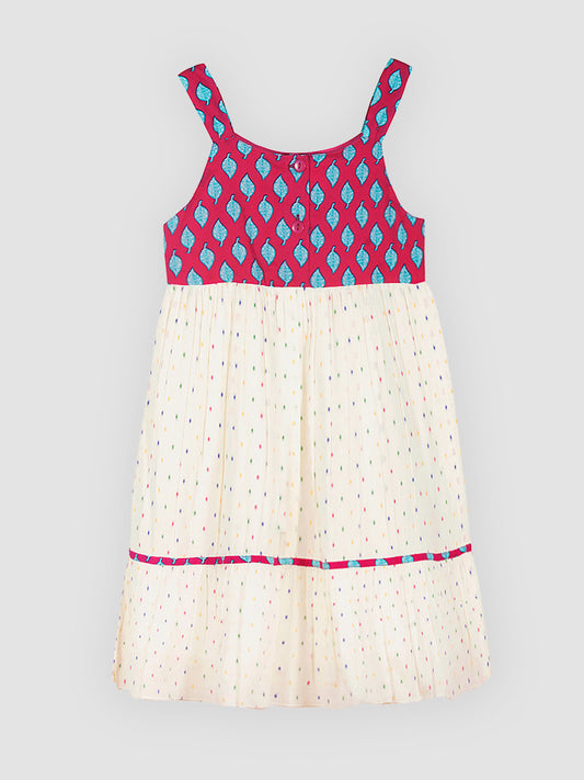 Girls Ethnic Colors Cotton Dress