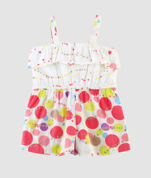 Girls Bubble Print Cotton Romper