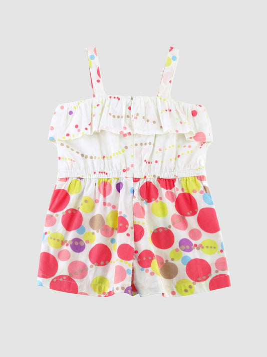Girls Bubble Print Cotton Romper
