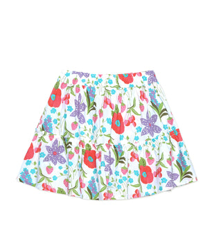 Girls Tiered Skirt in Printed Cotton