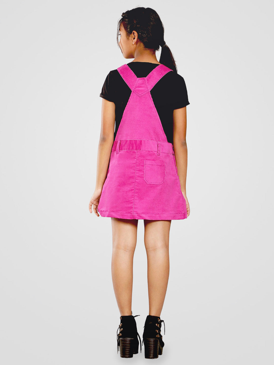 Girls Corduroy Pinafore Dress in Lilac Color