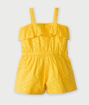 Girls Cutwork Cotton Romper