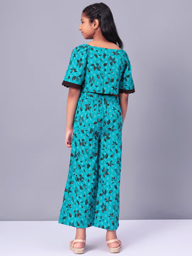 Girls Printed Cotton Top and Palazzo Set