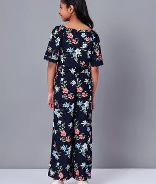 Girls Printed Rayon Top and Palazzo Set