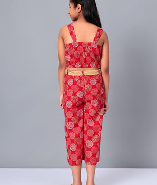 Girls Red Rayon Clothing Set