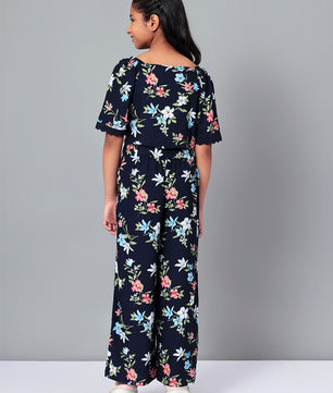 Girls Printed Rayon Top and Palazzo Set