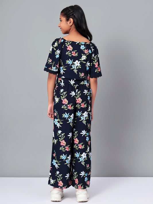 Girls Printed Rayon Top and Palazzo Set