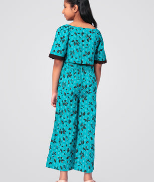 Girls Printed Cotton Top and Palazzo Set