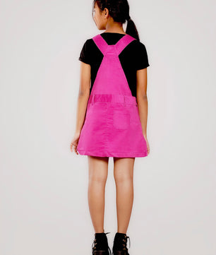 Girls Corduroy Pinafore Dress in Lilac Color