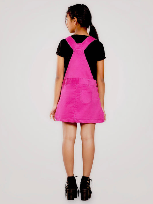 Girls Corduroy Pinafore Dress in Lilac Color