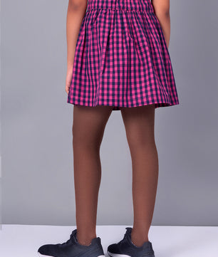 Girls Plaid Skirt in Blue and Pink