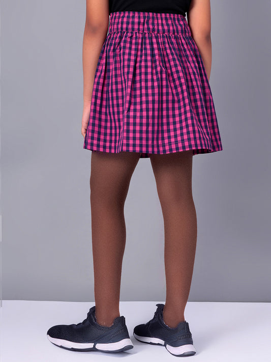 Girls Plaid Skirt in Blue and Pink