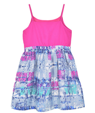 Girls Ruffle Neck Dress