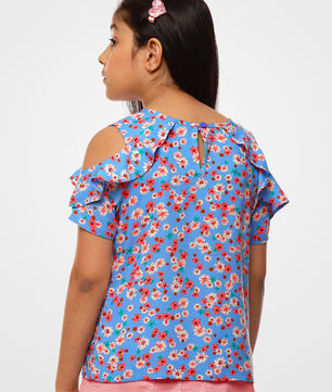 Girls Blue Rayon Top