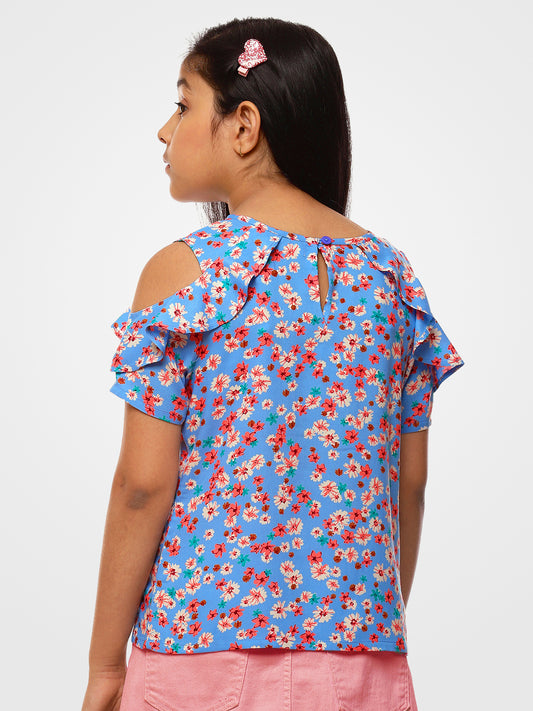 Girls Blue Rayon Top