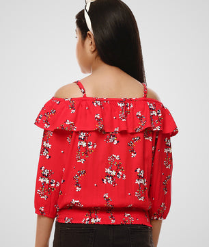 Girls Printed Rayon Top
