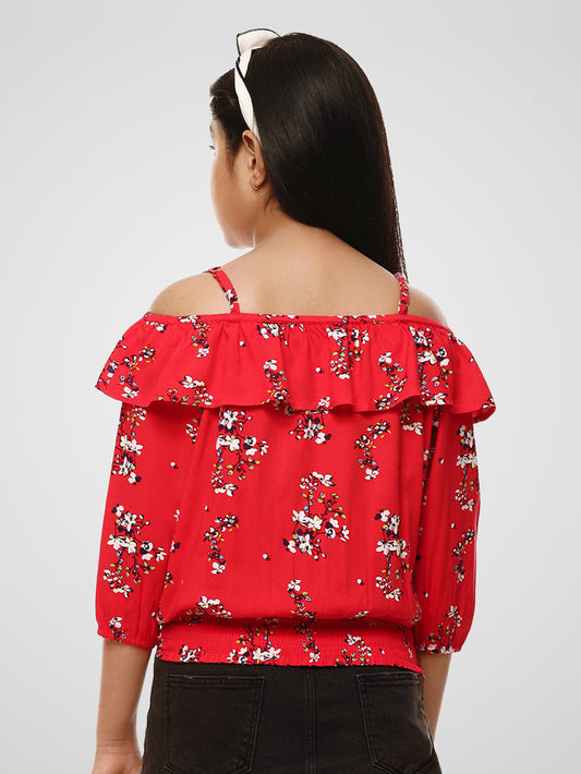 Girls Printed Rayon Top