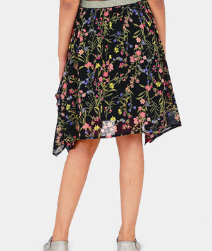 Girls Black Georgette Skirt