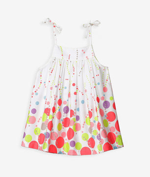 Girls Shoulder Strap Cotton Dress