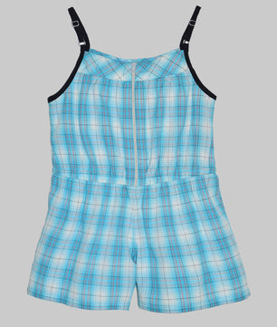 Girls Checks Cotton Romper