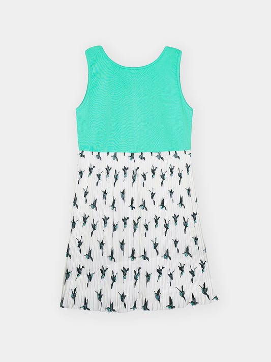 Girls Pleated Skirt Tank Dress