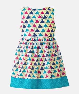 Girls Ethnic Print Cotton Dress