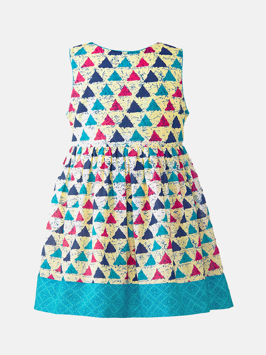 Girls Ethnic Print Cotton Dress