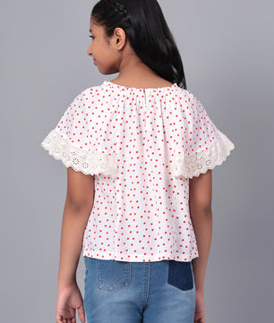 Girls Polka Dotted Rayon Top