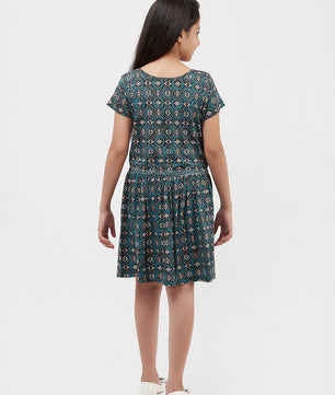 Girls Allover Print Jersey Dress
