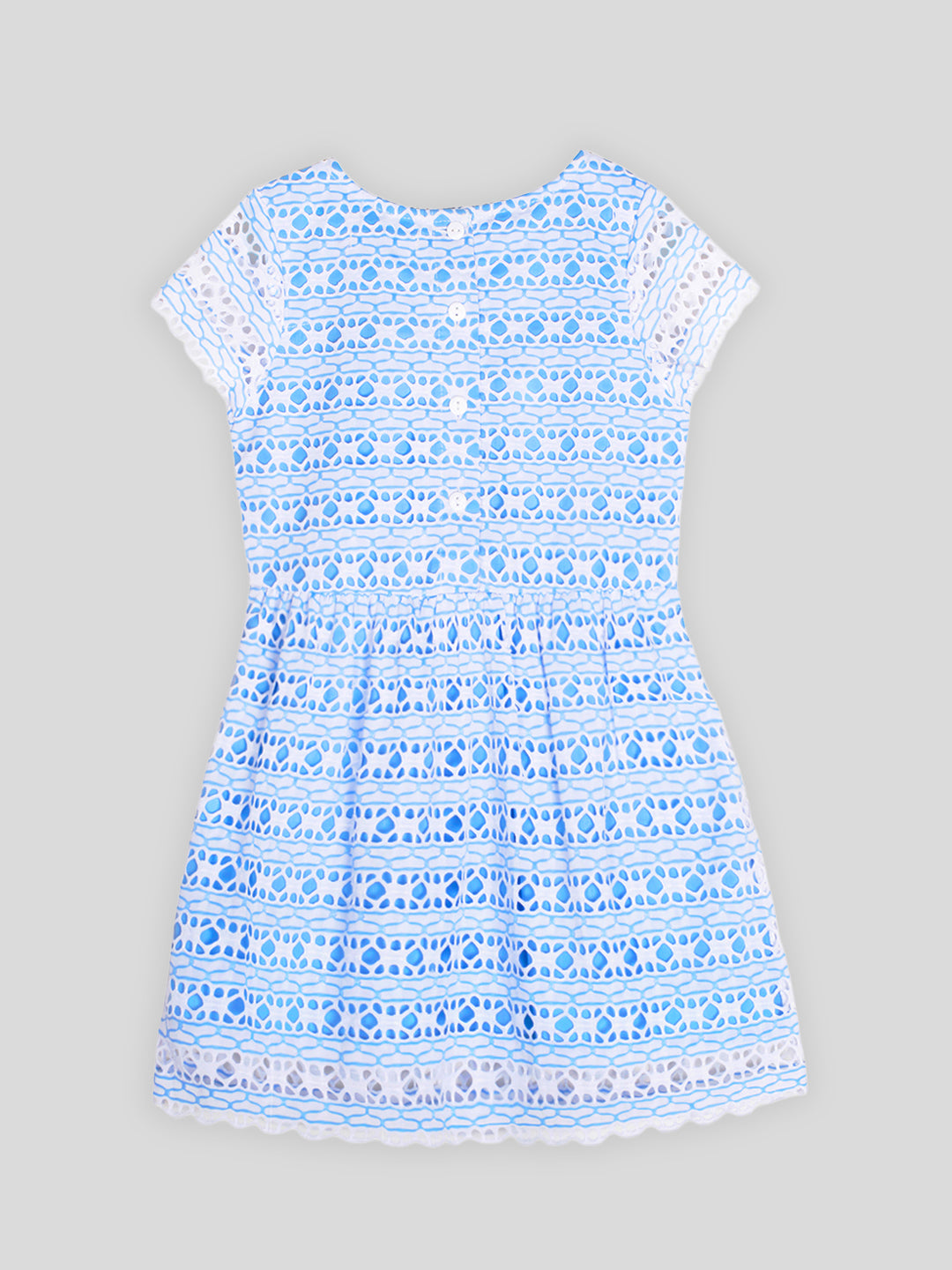 Girls Sky Blue Lace Dress