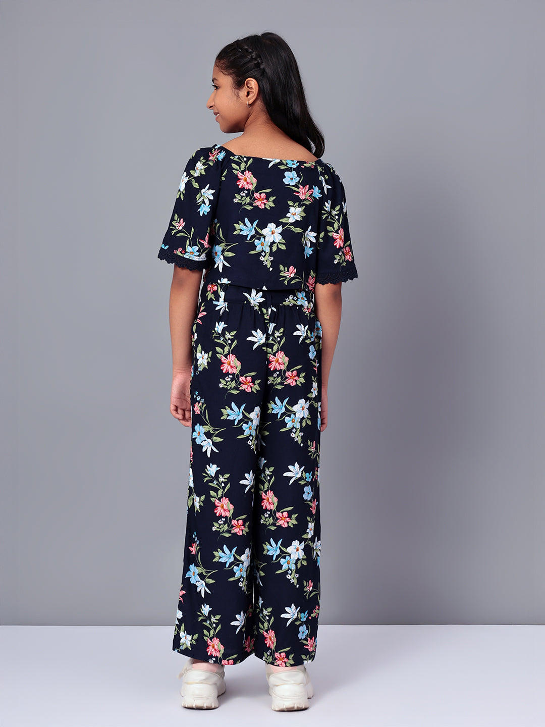 Girls Printed Rayon Top and Palazzo Set